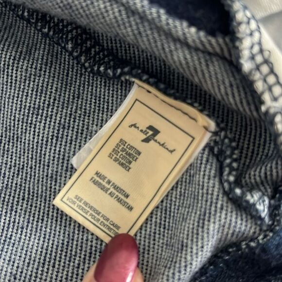 7 For All Mankind Bleach Wash 100% Cotton Hooded Full Zip Up Jacket Kids Size 5 - Picture 9 of 9